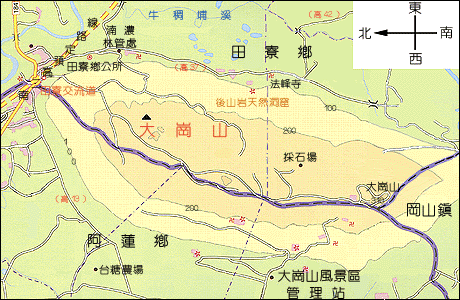 大崗山棲地位置圖