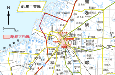 鹿港大街棲地位置圖