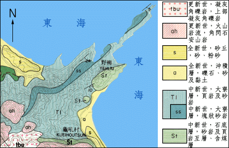 臺北縣野柳岬地質圖