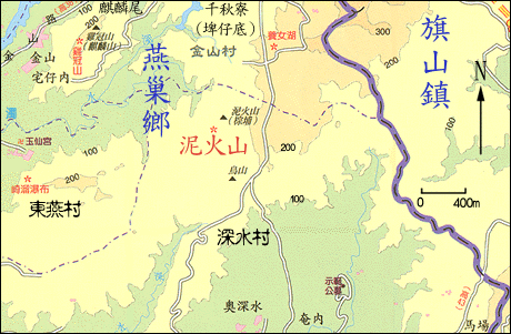 高雄燕巢泥火山棲地位置圖