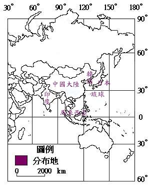 山芥菜主要分布地