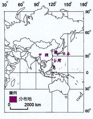 水竹葉主要分布地