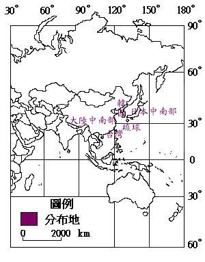 榔榆主要分布地