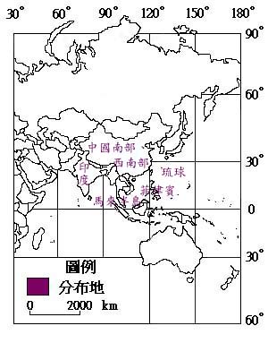 印度牛膝主要分布地